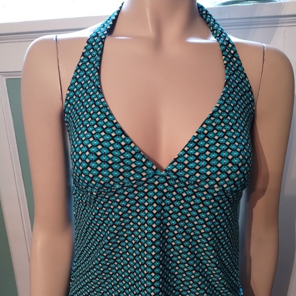 Old Navy Blue Multi Color Halter 2 Piece Swimsuit Size Large